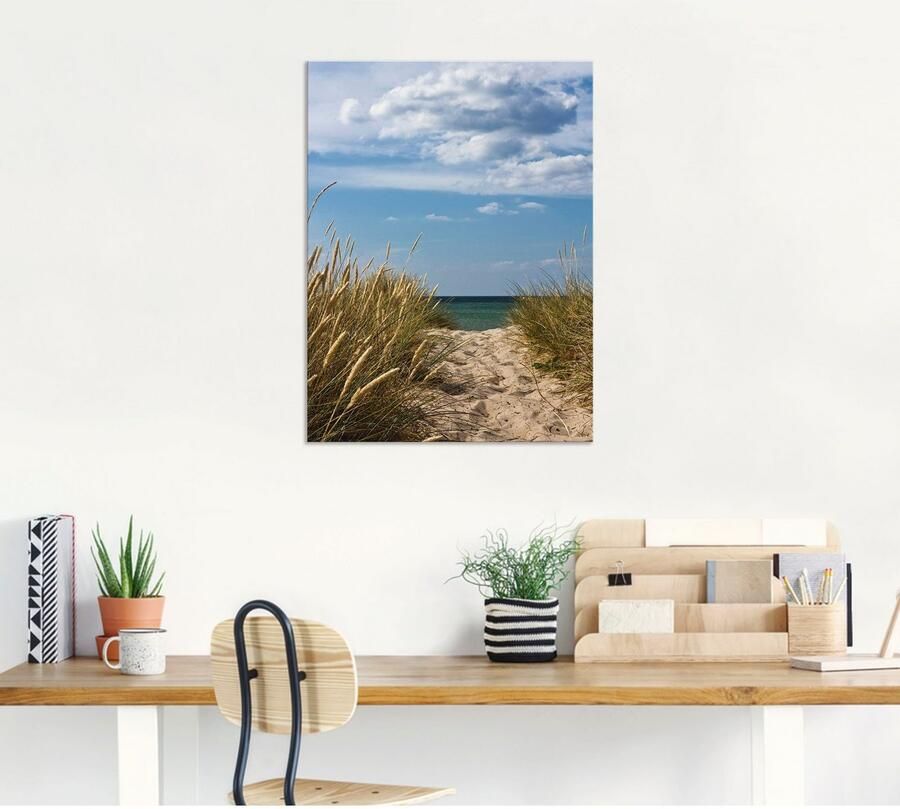 Artland Artprint Pad naar het strand aan de Oostzee Denemarken 9 als aluminiumfoto buitenfoto in verschillende maten - Foto 5