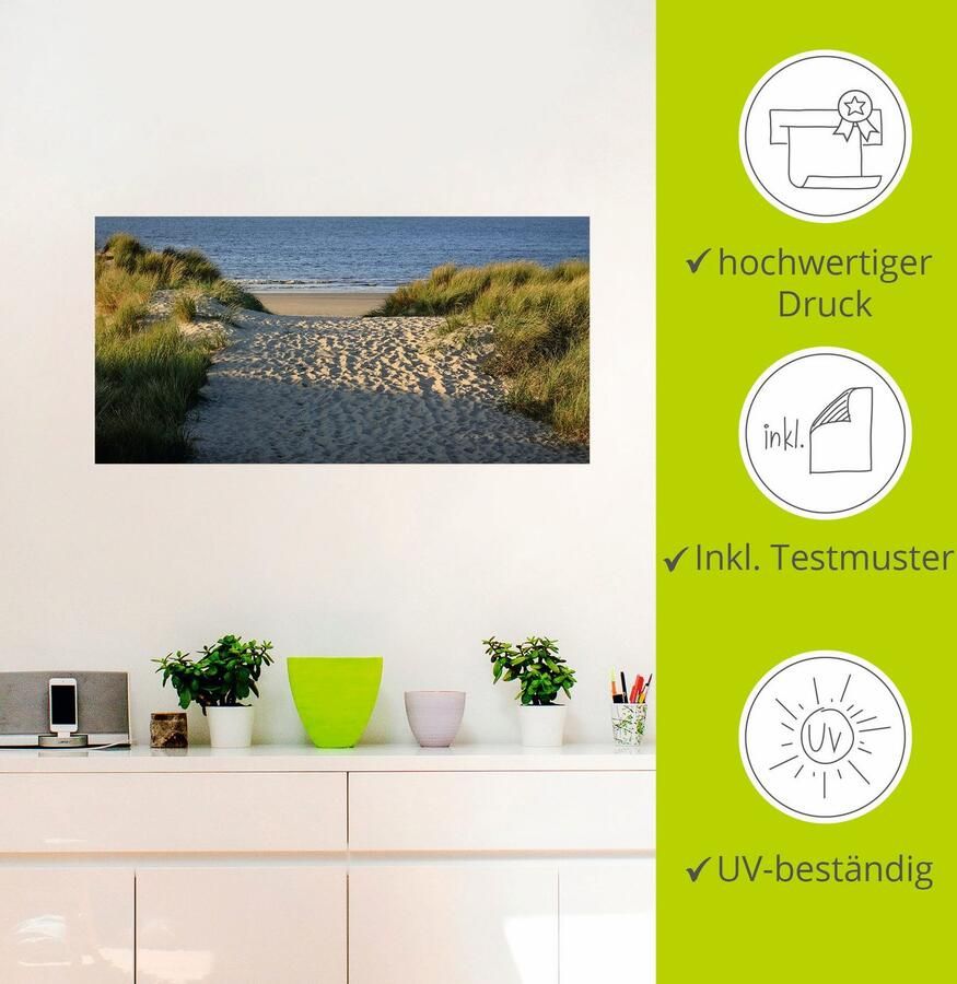 Artland Artprint Pad naar het strand als artprint van aluminium artprint voor buiten artprint op linnen poster muursticker - Foto 2