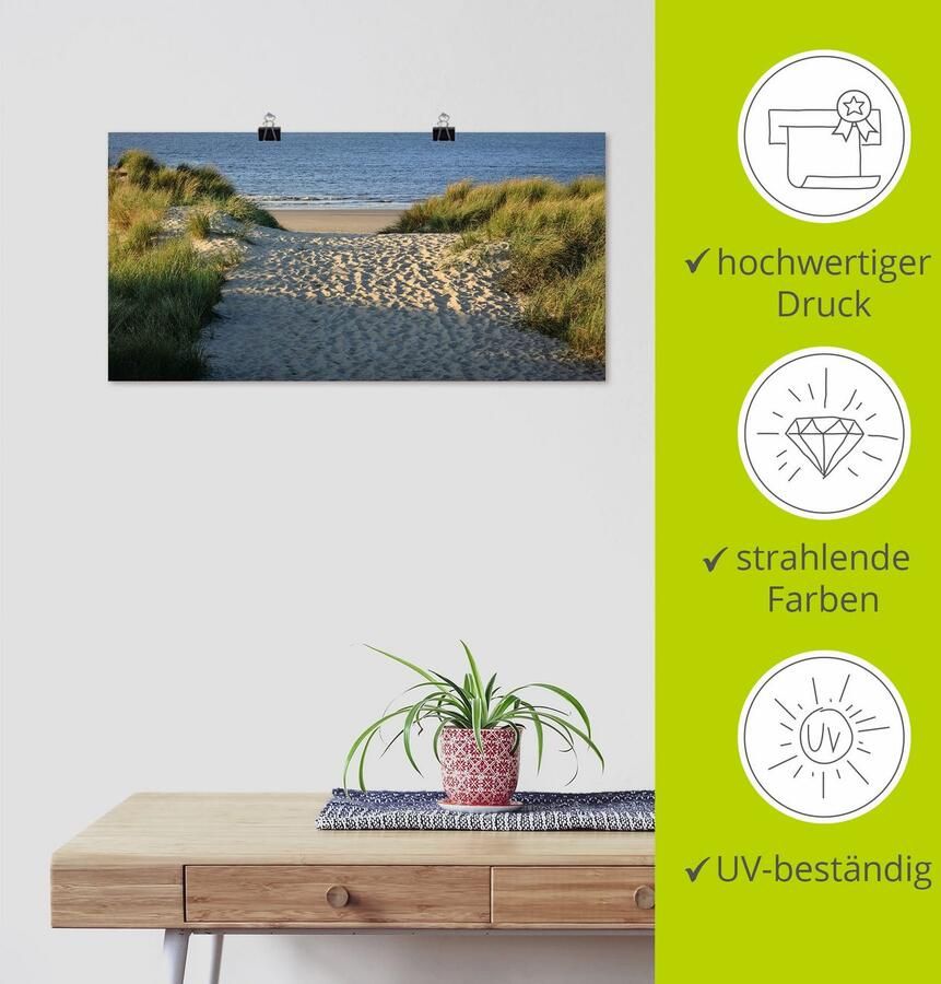 Artland Artprint Pad naar het strand als artprint van aluminium artprint voor buiten artprint op linnen poster muursticker - Foto 3