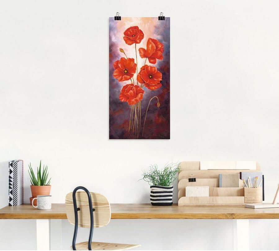 Artland Artprint Papaver V als artprint op linnen poster in verschillende formaten maten - Foto 5