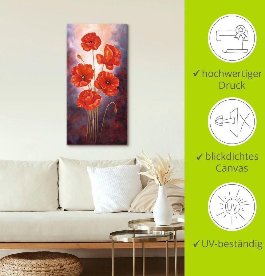 Artland Artprint Papaver V als artprint op linnen poster in verschillende formaten maten - Foto 4