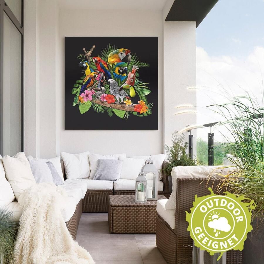 Artland Artprint Papegaaien Grijze Papegaai Kaketoe Jungle als artprint van aluminium artprint voor buiten artprint op linnen poster muursticker - Foto 2