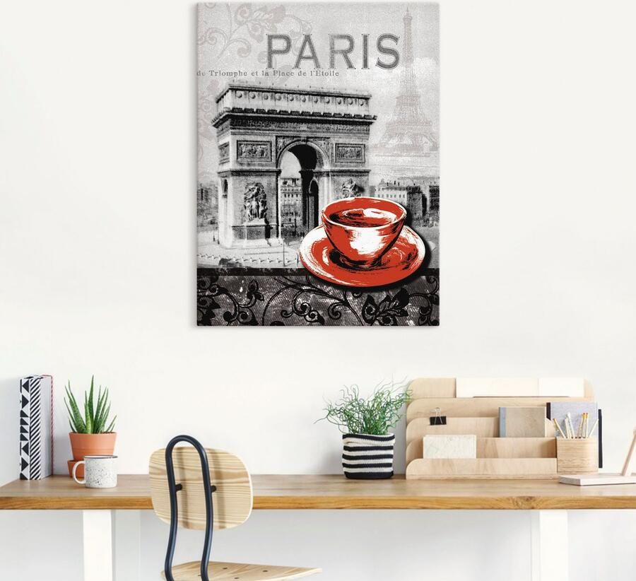 Artland Artprint Parijs Café au lait als artprint van aluminium artprint voor buiten artprint op linnen poster muursticker - Foto 5
