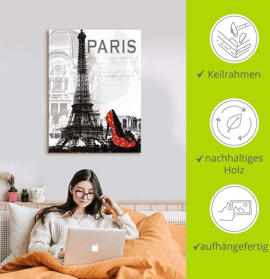 Artland Artprint Parijs chic als artprint van aluminium artprint voor buiten artprint op linnen poster muursticker - Foto 2