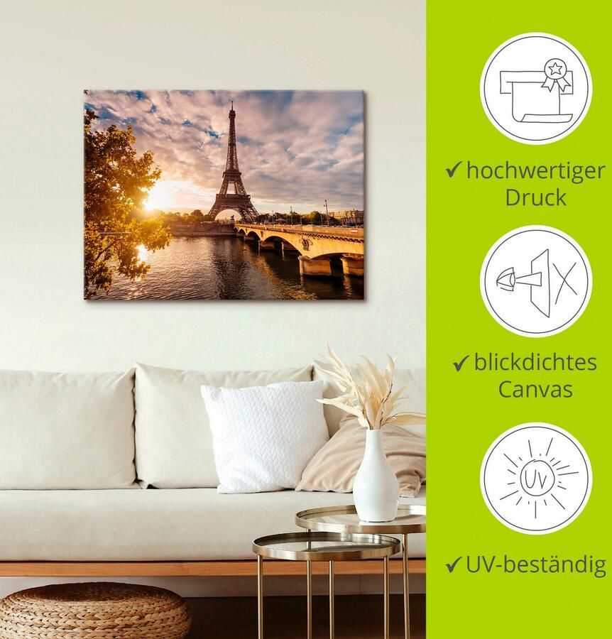 Artland Artprint Parijs Eiffeltoren II als artprint op linnen poster muursticker in verschillende maten - Foto 2