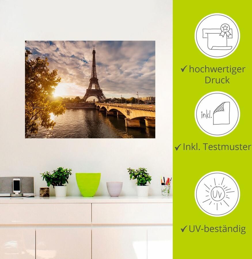 Artland Artprint Parijs Eiffeltoren II als artprint op linnen poster muursticker in verschillende maten - Foto 2