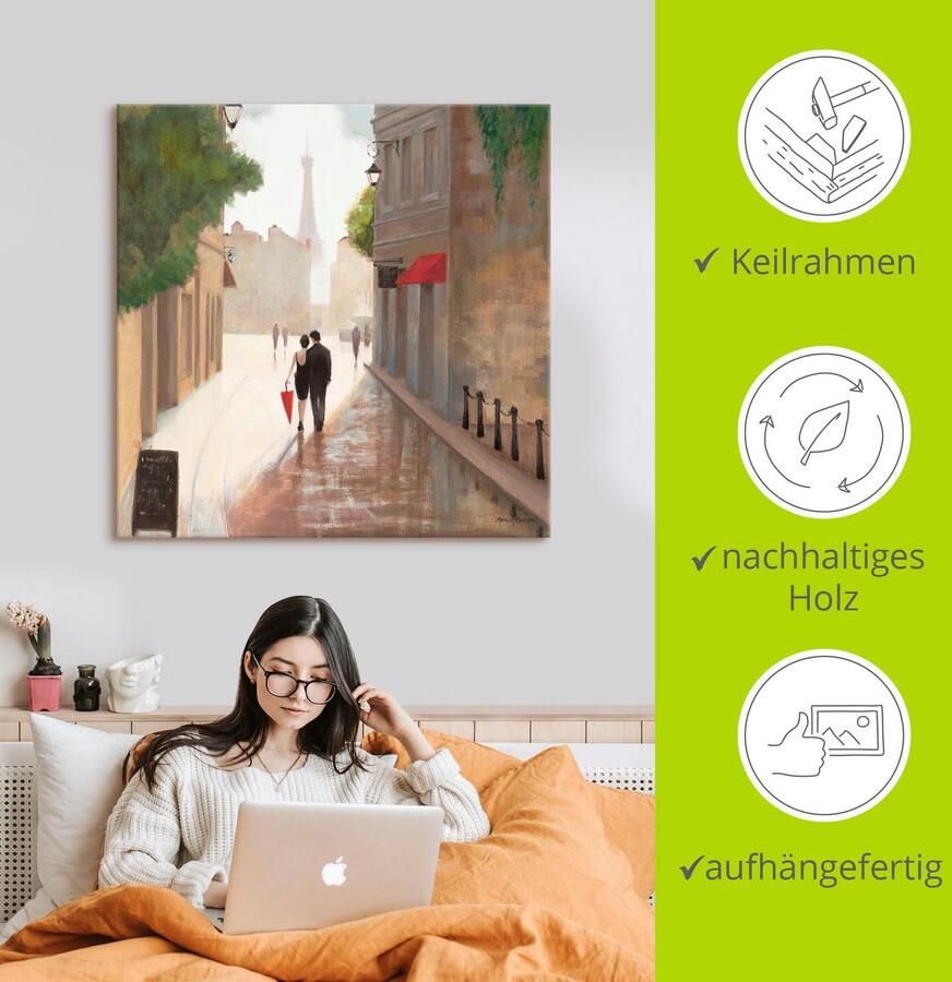 Artland Artprint Parijs Romance I als artprint op linnen poster muursticker in verschillende maten - Foto 2