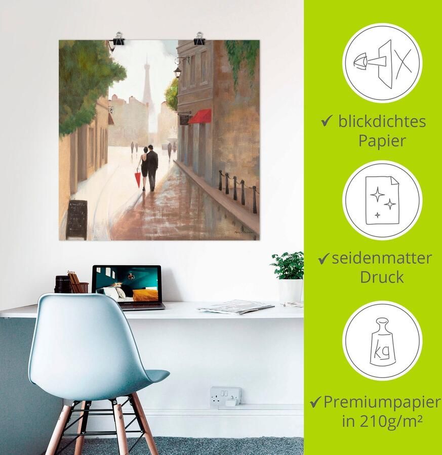 Artland Artprint Parijs Romance I als artprint op linnen poster muursticker in verschillende maten - Foto 3