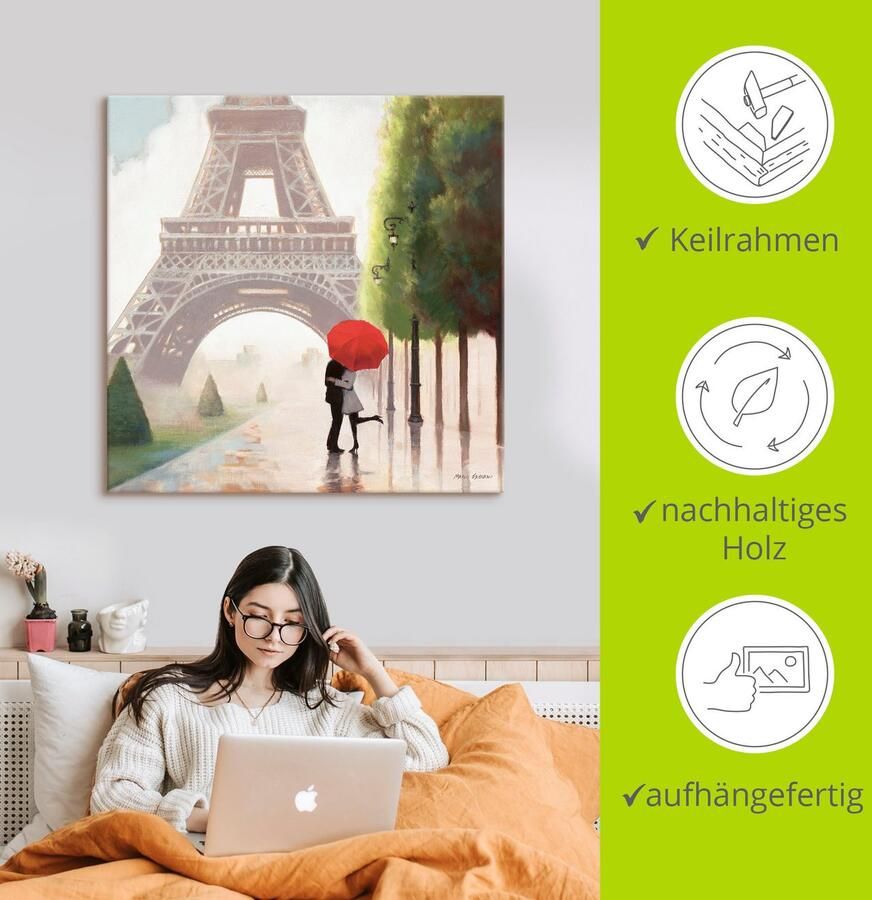 Artland Artprint Parijs Romance II als artprint op linnen poster muursticker in verschillende maten - Foto 3