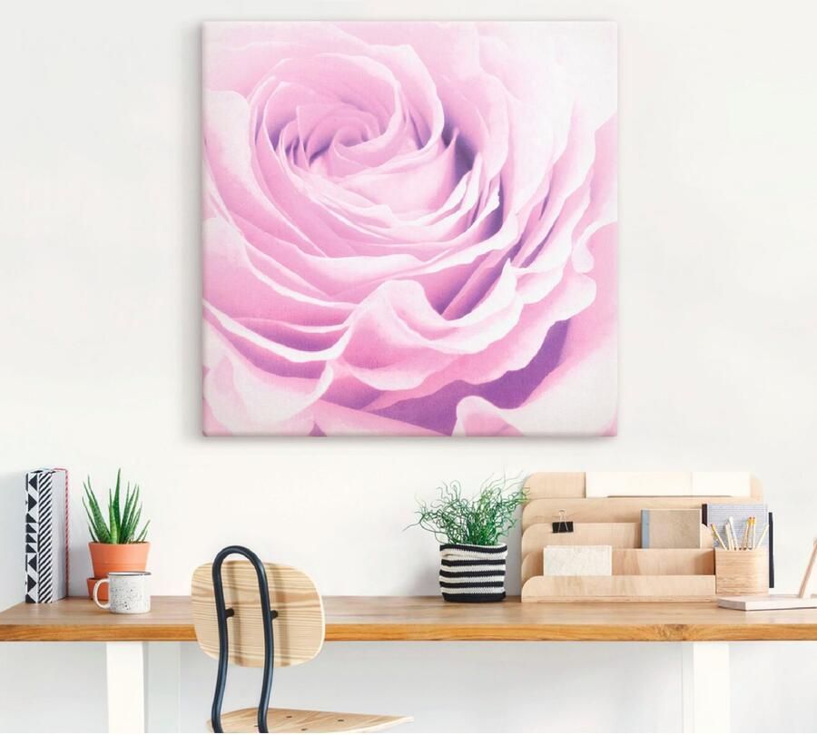 Artland Artprint op linnen Pastel Roos - Foto 3