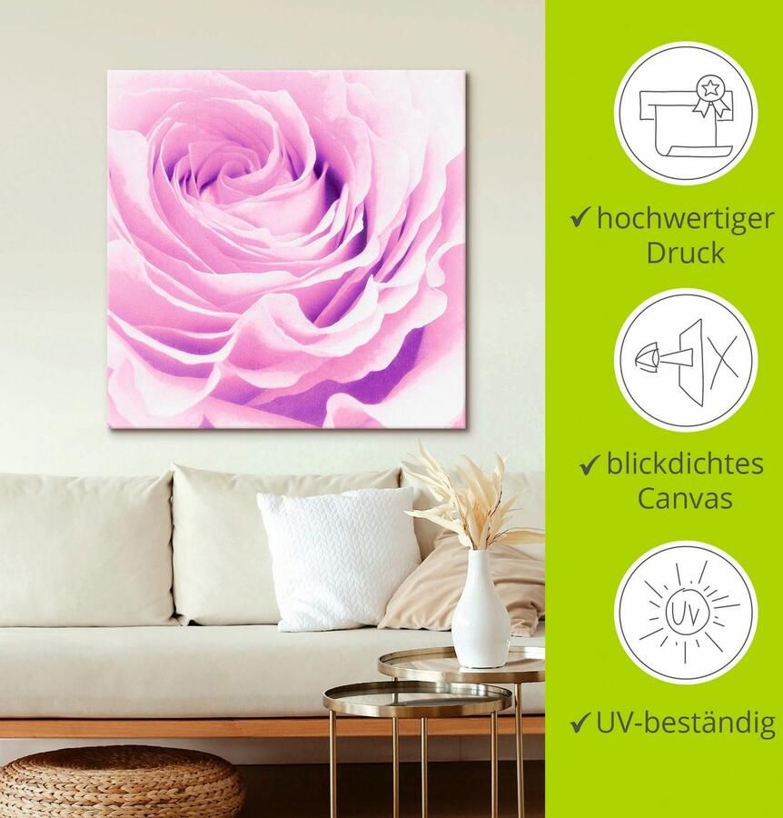 Artland Artprint op linnen Pastel Roos - Foto 2