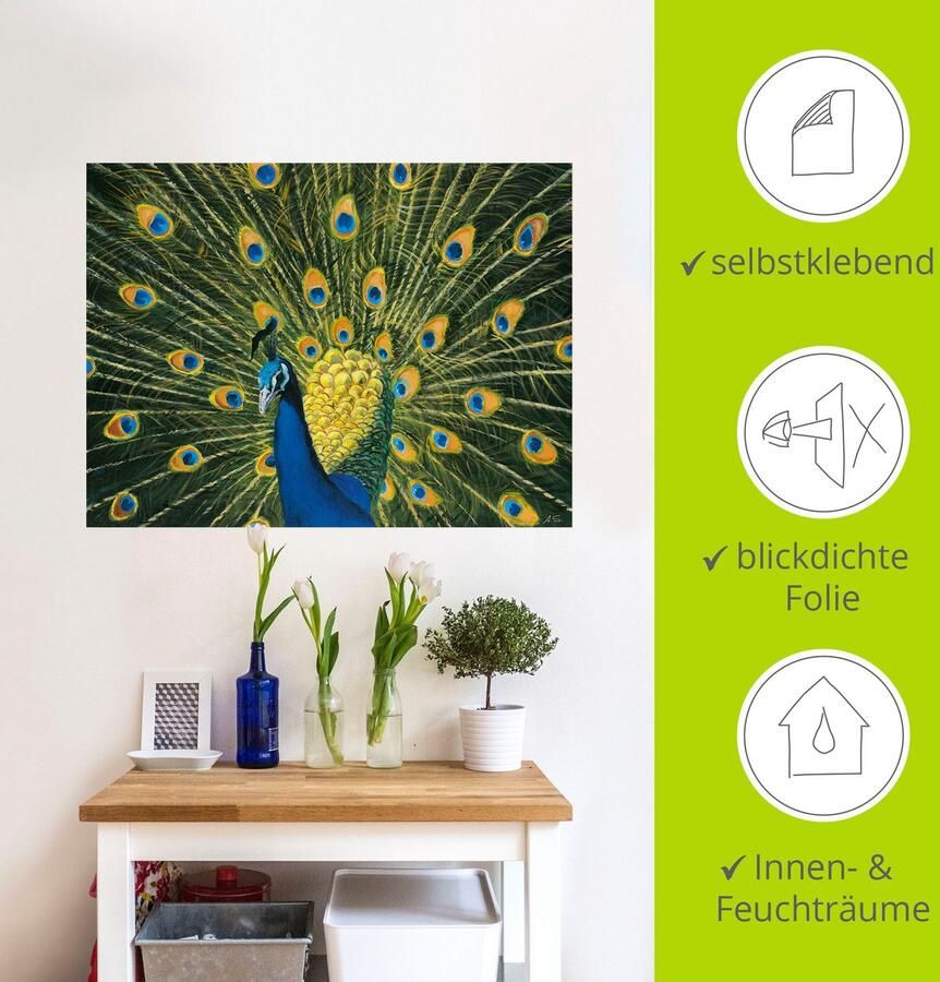 Artland Artprint Pauw als artprint van aluminium artprint voor buiten artprint op linnen poster muursticker - Foto 5