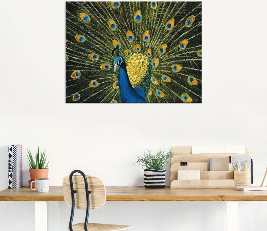 Artland Artprint Pauw als artprint van aluminium artprint voor buiten artprint op linnen poster muursticker - Foto 5