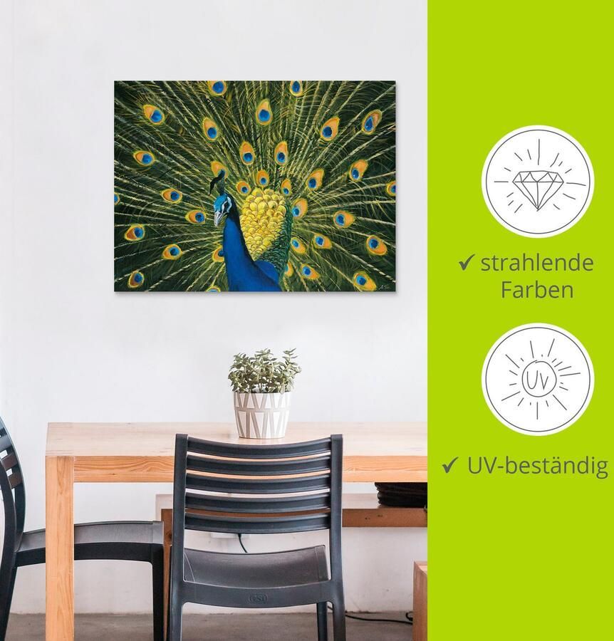 Artland Artprint Pauw als artprint van aluminium artprint voor buiten artprint op linnen poster muursticker - Foto 3