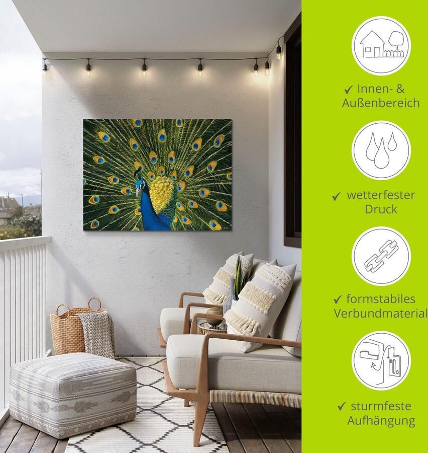 Artland Artprint Pauw als artprint van aluminium artprint voor buiten artprint op linnen poster muursticker - Foto 4