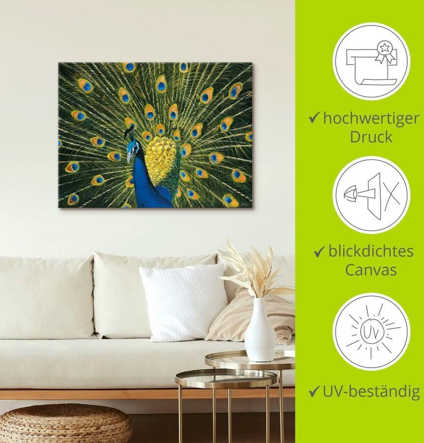 Artland Artprint Pauw als artprint van aluminium artprint voor buiten artprint op linnen poster muursticker - Foto 4