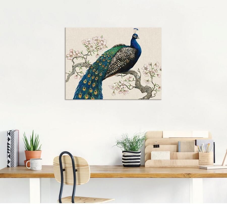 Artland Artprint Pauw & bloemen I als artprint van aluminium artprint voor buiten artprint op linnen poster muursticker - Foto 6