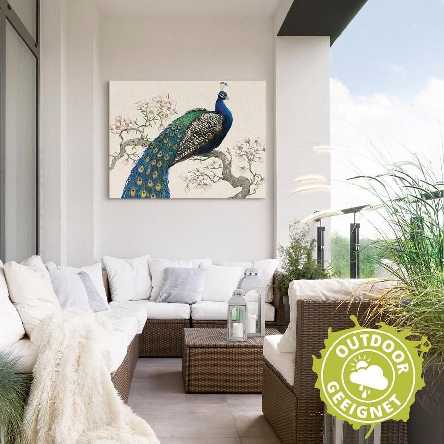 Artland Artprint Pauw & bloemen I als artprint van aluminium artprint voor buiten artprint op linnen poster muursticker - Foto 2