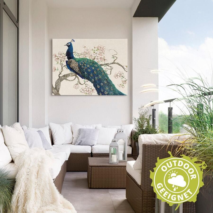 Artland Artprint Pauw & bloemen II als artprint van aluminium artprint voor buiten artprint op linnen poster in verschillende maten. maten