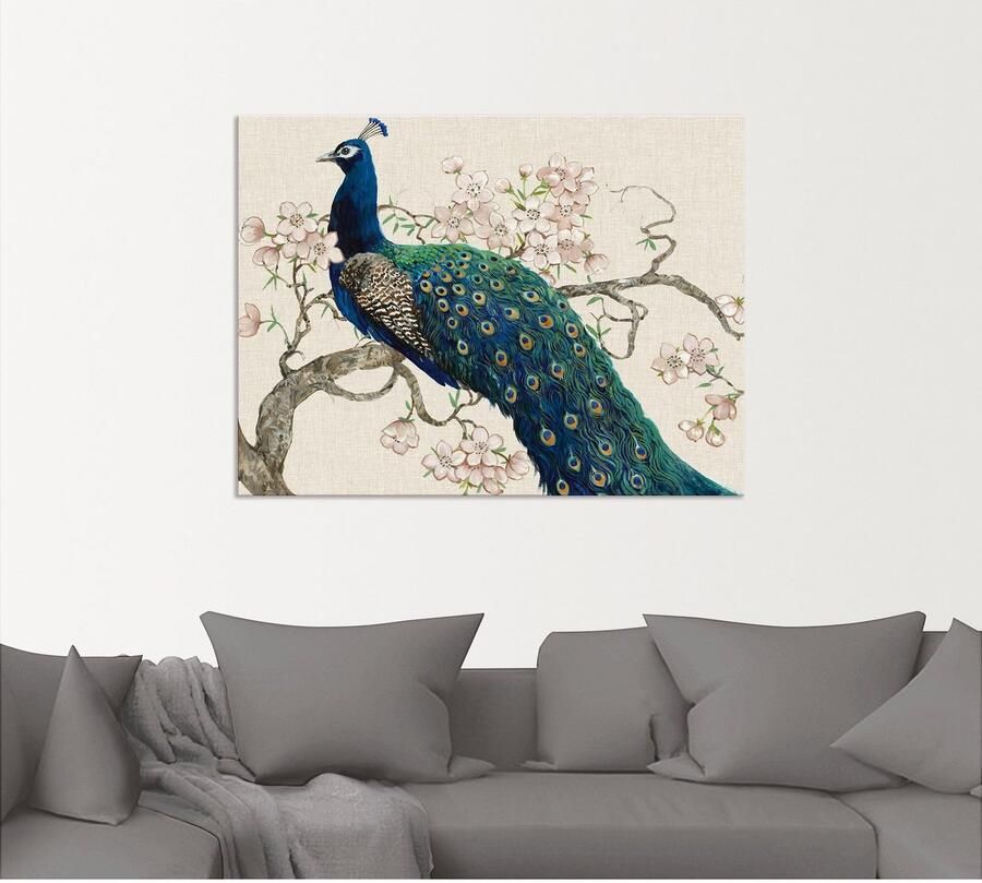 Artland Artprint Pauw & bloemen II als artprint van aluminium artprint voor buiten artprint op linnen poster in verschillende maten. maten - Foto 5