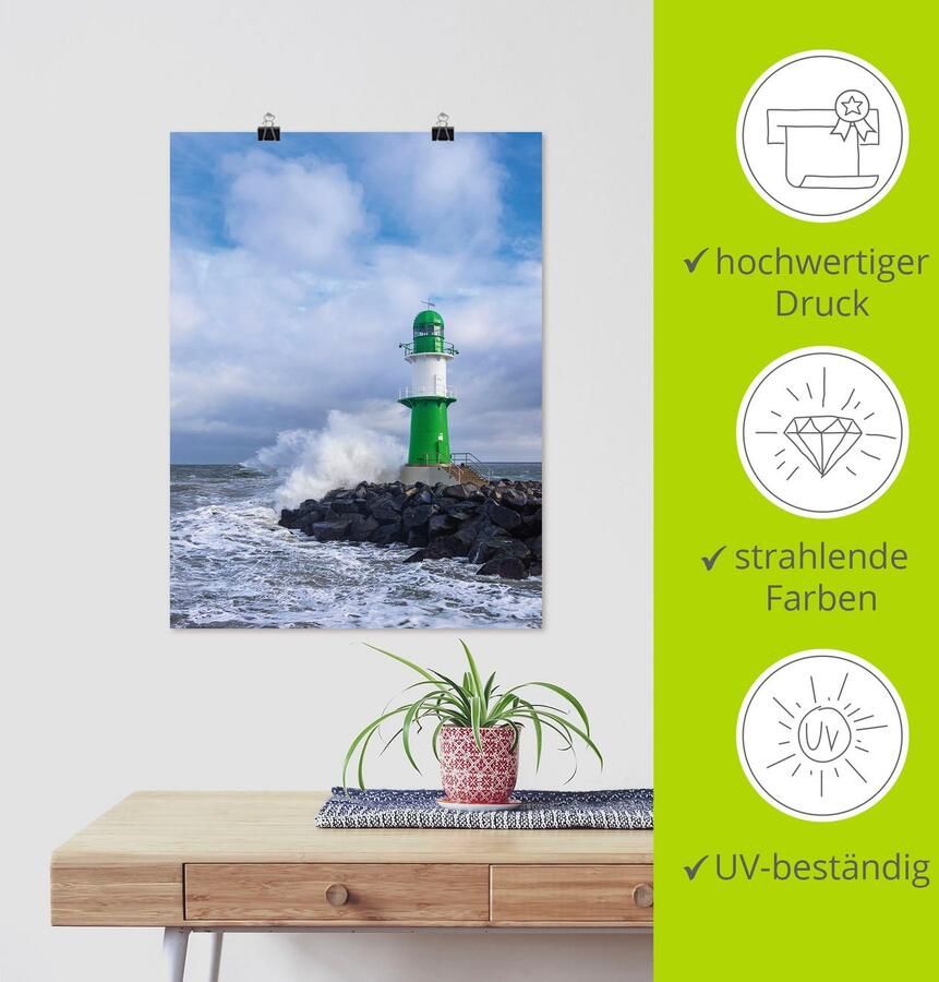 Artland Artprint Pier aan de Oostzeekust in Warnemünde als artprint op linnen poster in verschillende formaten maten - Foto 4