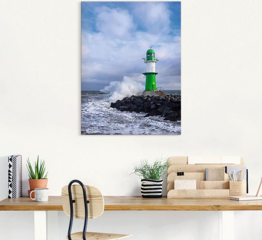 Artland Artprint Pier aan de Oostzeekust in Warnemünde als artprint op linnen poster in verschillende formaten maten - Foto 4