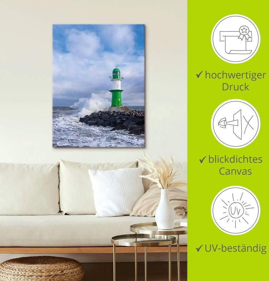 Artland Artprint Pier aan de Oostzeekust in Warnemünde als artprint op linnen poster in verschillende formaten maten - Foto 3