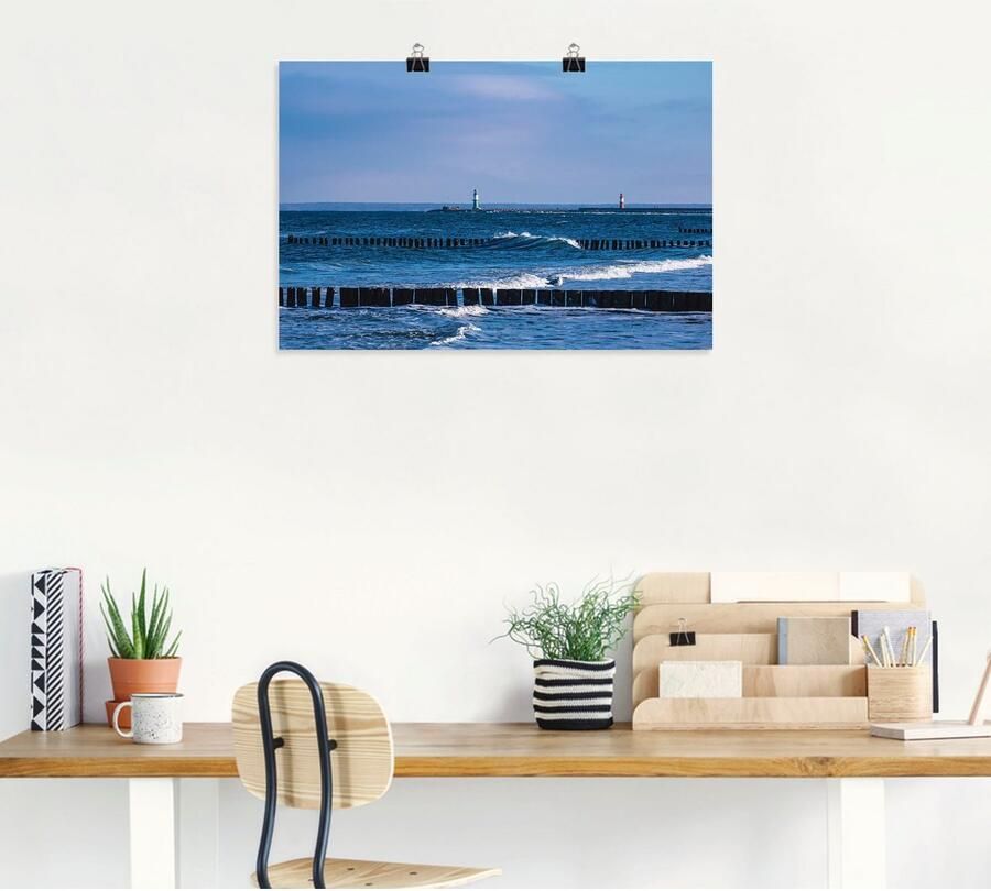 Artland Artprint Pier en kribben in Warnemünde II als artprint op linnen poster in verschillende formaten maten - Foto 4