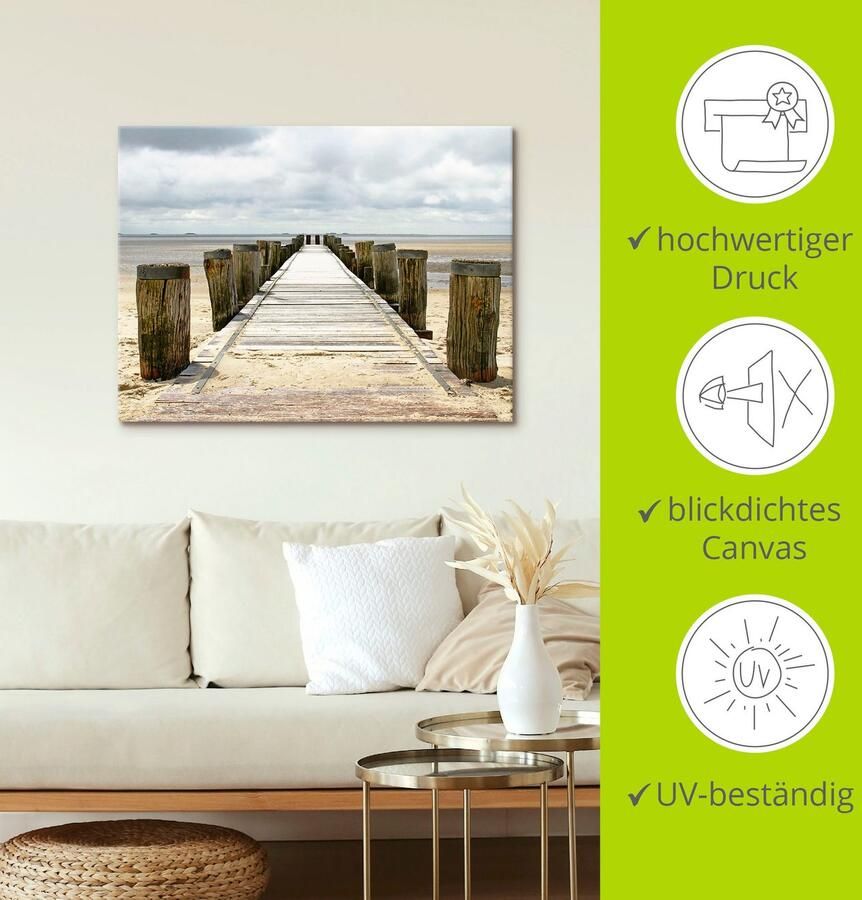 Artland Artprint Pier in Watt als artprint van aluminium artprint voor buiten artprint op linnen poster in verschillende maten. maten - Foto 4