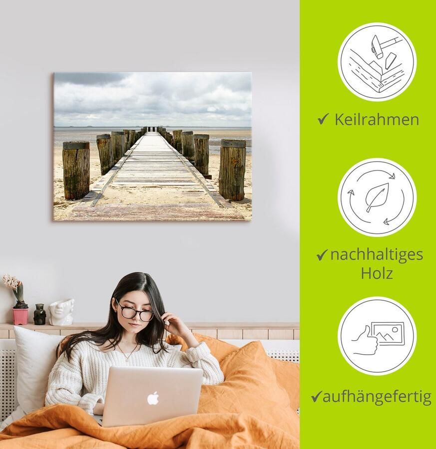 Artland Artprint Pier in Watt als artprint van aluminium artprint voor buiten artprint op linnen poster in verschillende maten. maten - Foto 3