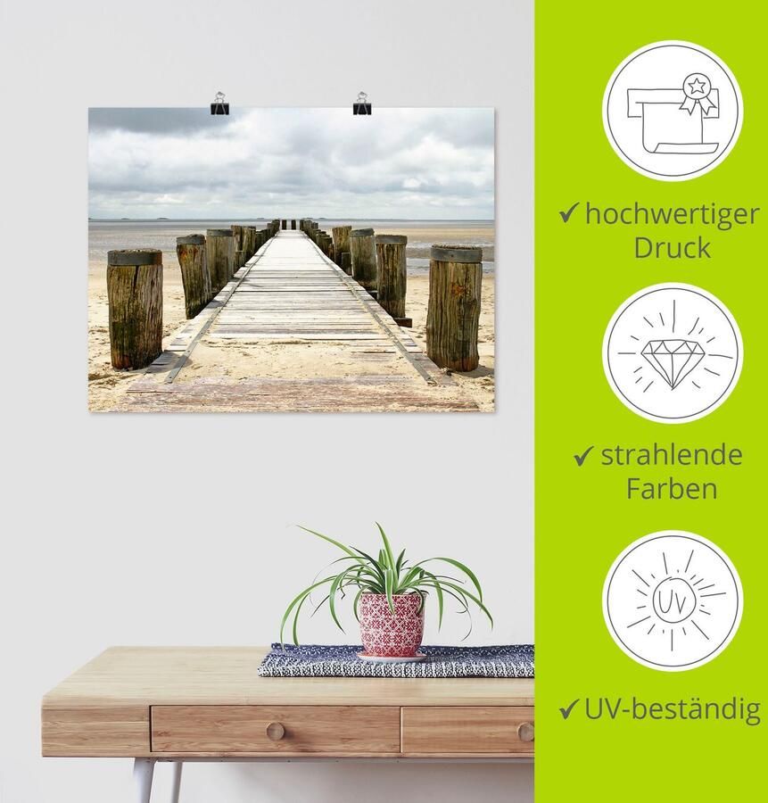 Artland Artprint Pier in Watt als artprint van aluminium artprint voor buiten artprint op linnen poster in verschillende maten. maten - Foto 3
