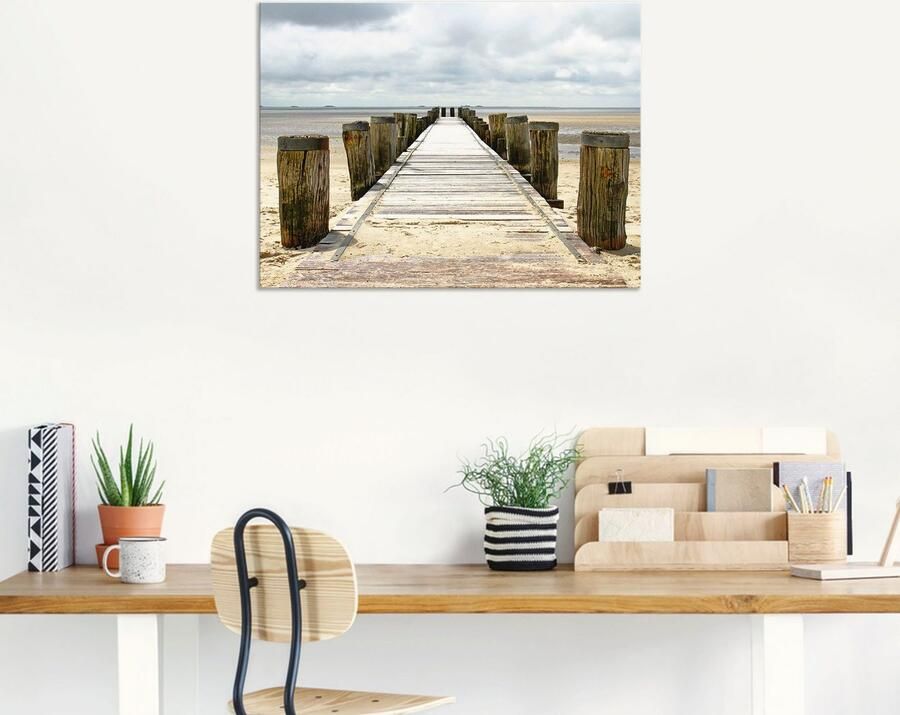 Artland Artprint Pier in Watt als artprint van aluminium artprint voor buiten artprint op linnen poster in verschillende maten. maten - Foto 6
