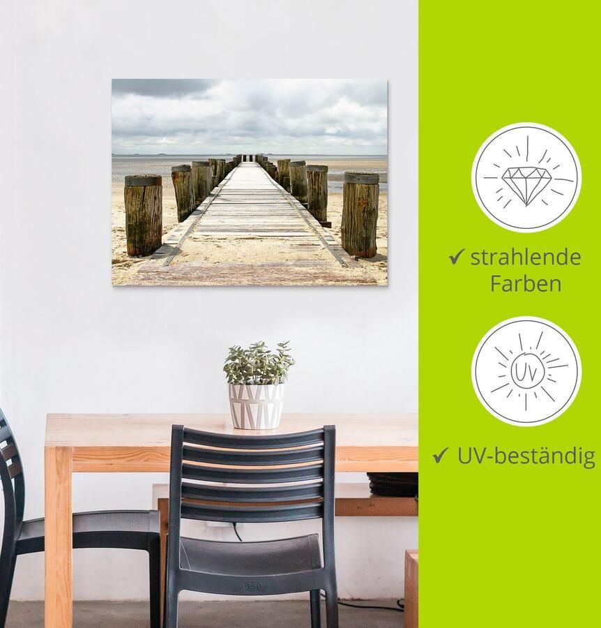 Artland Artprint Pier in Watt als artprint van aluminium artprint voor buiten artprint op linnen poster in verschillende maten. maten - Foto 3