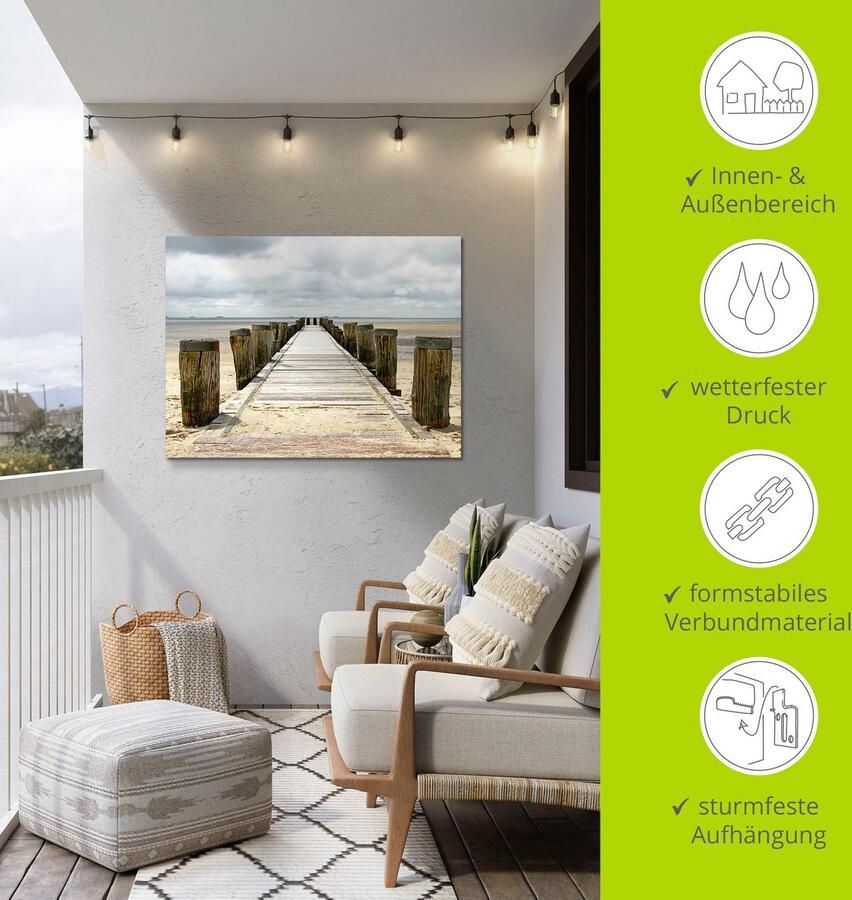 Artland Artprint Pier in Watt als artprint van aluminium artprint voor buiten artprint op linnen poster in verschillende maten. maten - Foto 4