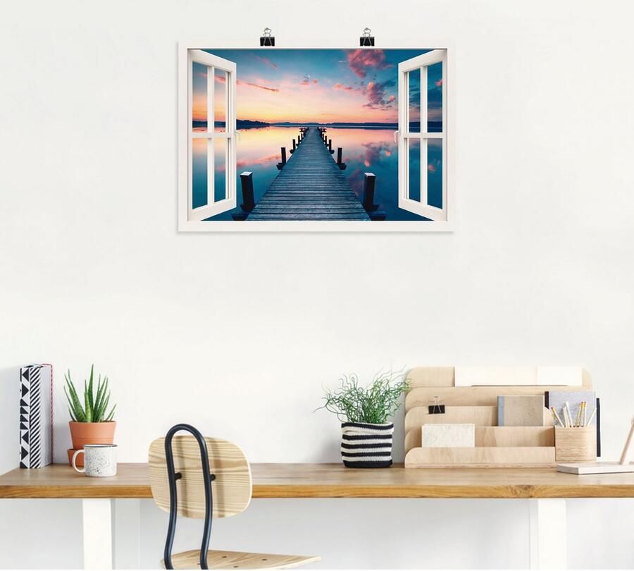 Artland Artprint Pier in zonsopkomst als artprint op linnen poster in verschillende formaten maten - Foto 4