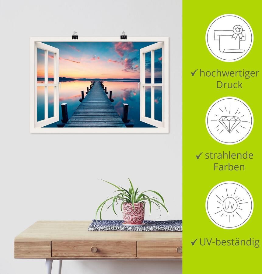 Artland Artprint Pier in zonsopkomst als artprint op linnen poster in verschillende formaten maten - Foto 3