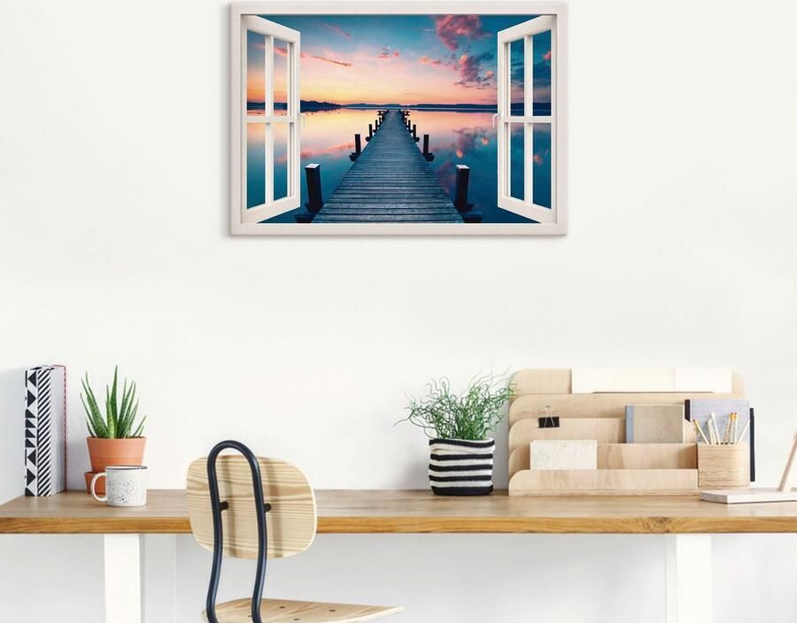 Artland Artprint Pier in zonsopkomst als artprint op linnen poster in verschillende formaten maten - Foto 5