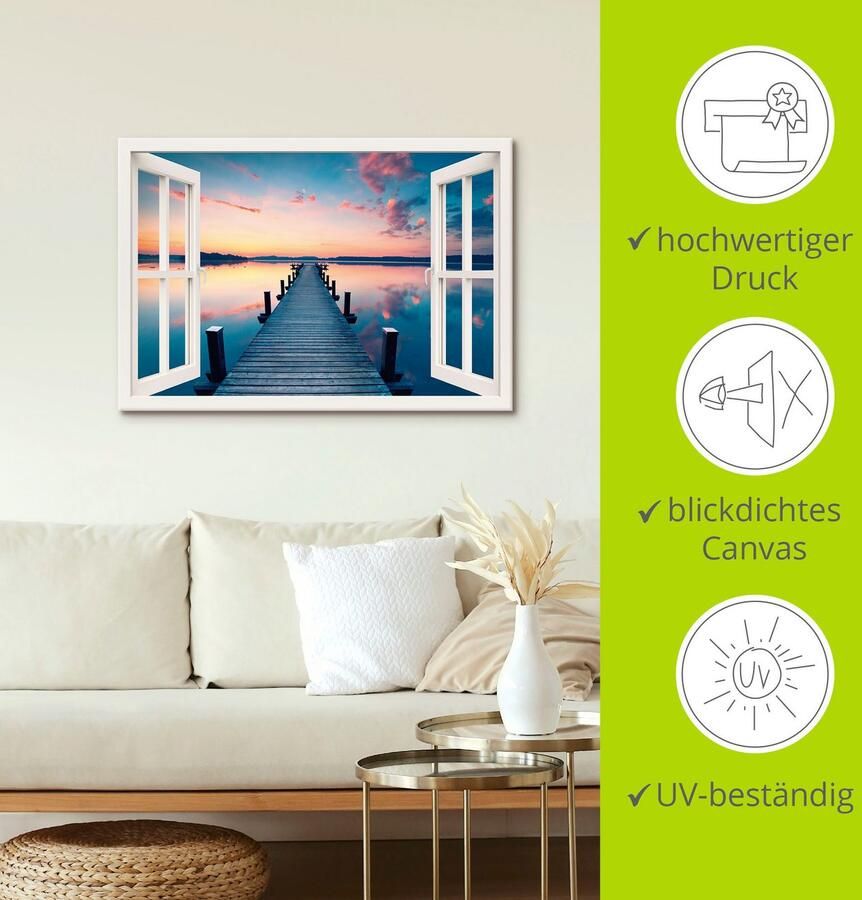 Artland Artprint Pier in zonsopkomst als artprint op linnen poster in verschillende formaten maten - Foto 3