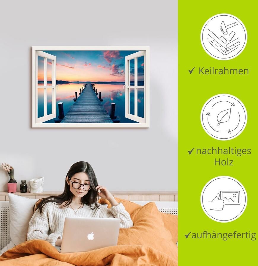 Artland Artprint Pier in zonsopkomst als artprint op linnen poster in verschillende formaten maten - Foto 2