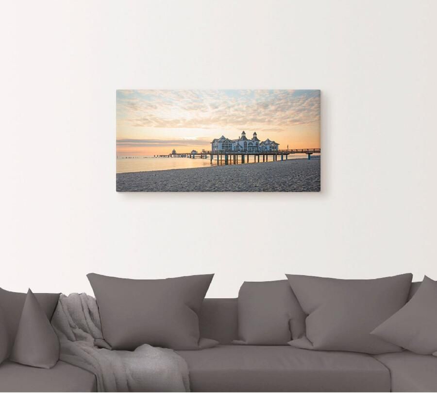 Artland Artprint op linnen Pier Sellin bij zonsopkomst - Foto 5