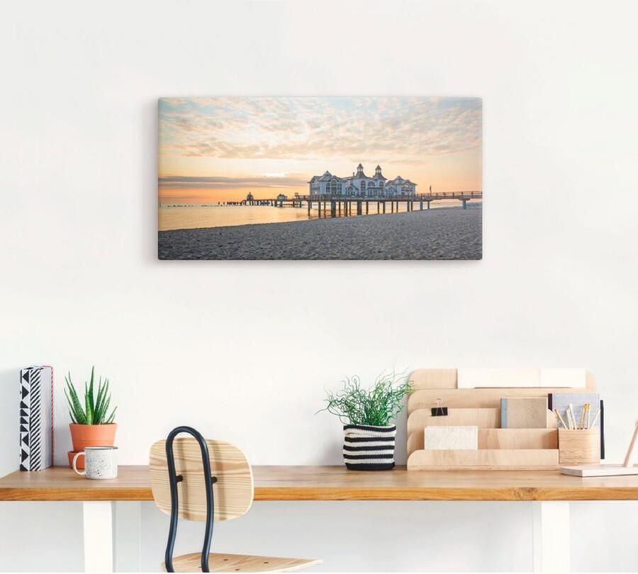 Artland Artprint op linnen Pier Sellin bij zonsopkomst - Foto 4