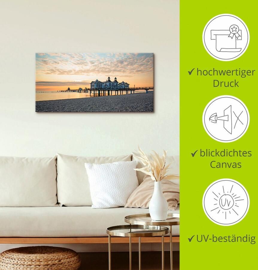 Artland Artprint Pier Sellin bij zonsopkomst als artprint op linnen poster muursticker in verschillende maten - Foto 2