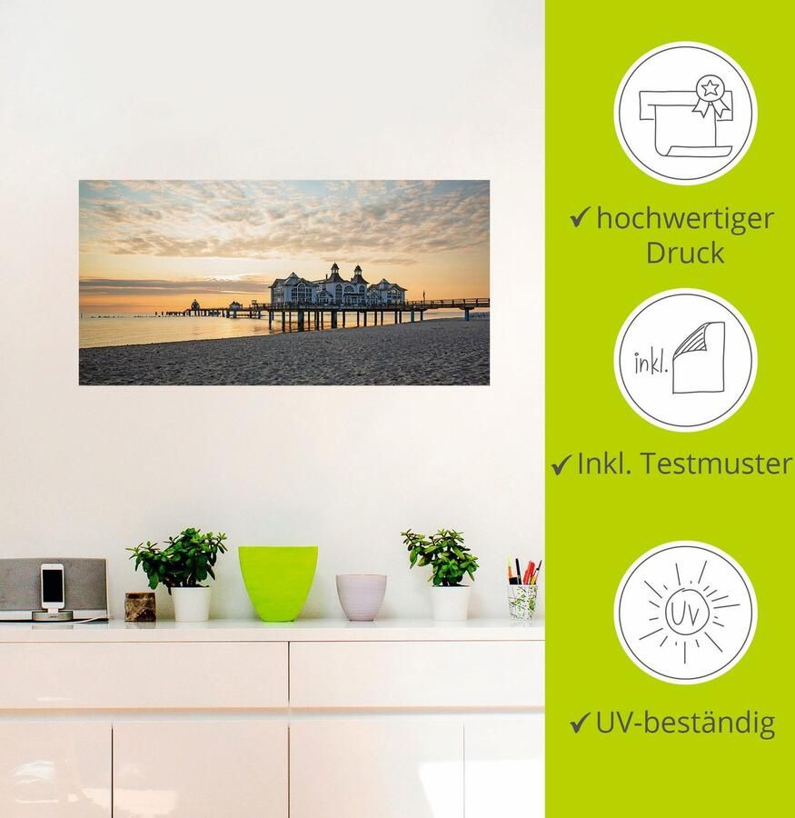 Artland Artprint Pier Sellin bij zonsopkomst als artprint op linnen poster muursticker in verschillende maten - Foto 2