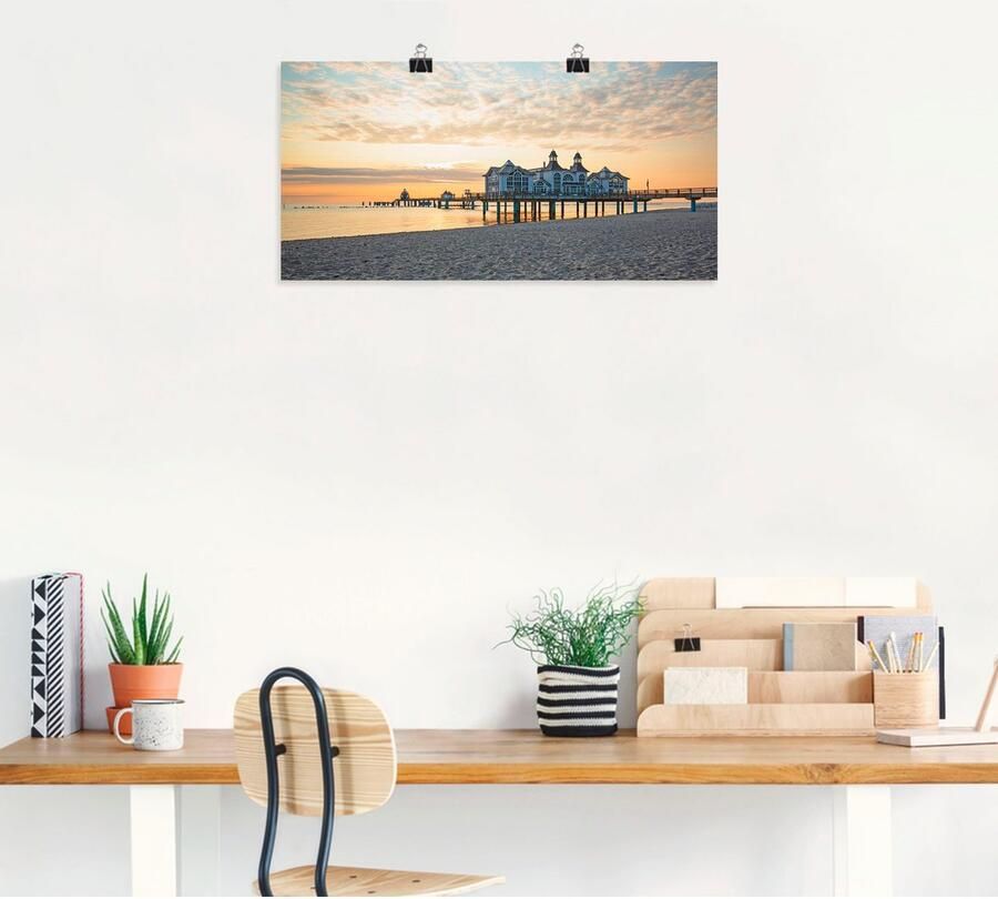 Artland Artprint Pier Sellin bij zonsopkomst als artprint op linnen poster muursticker in verschillende maten - Foto 4