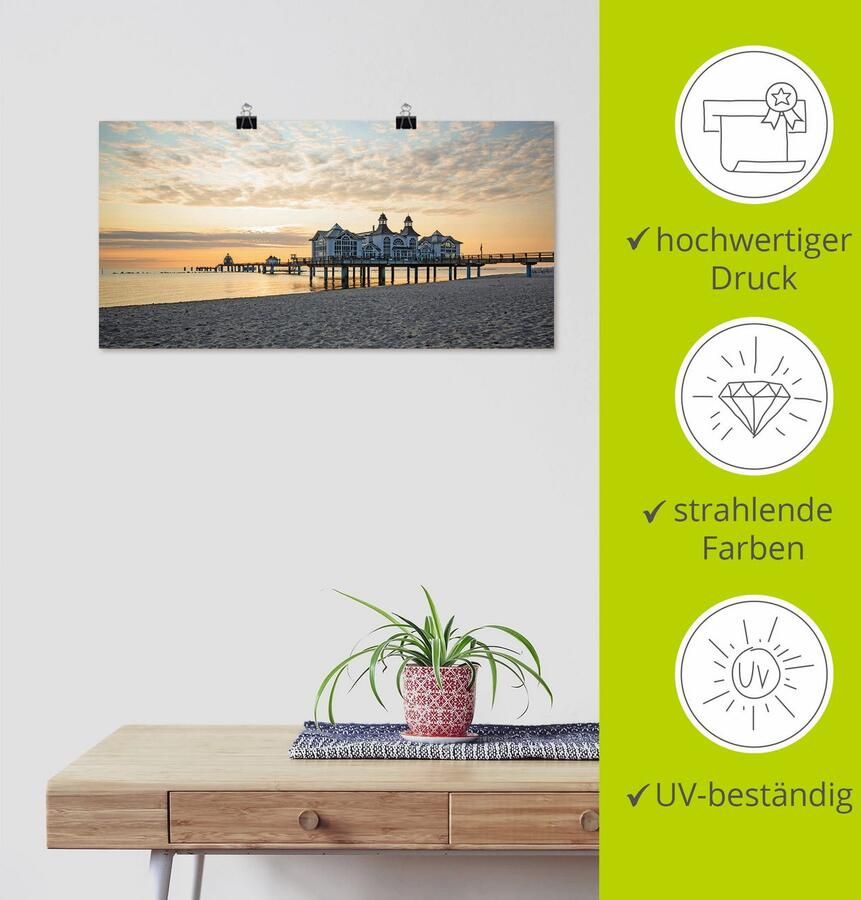 Artland Artprint Pier Sellin bij zonsopkomst als artprint op linnen poster muursticker in verschillende maten - Foto 3