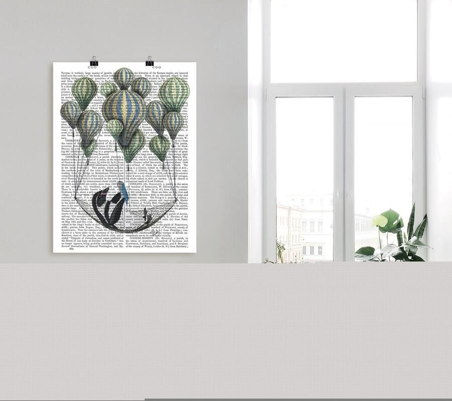 Artland Artprint Pinguïn in zwevende hangmat als poster in verschillende formaten maten - Foto 3