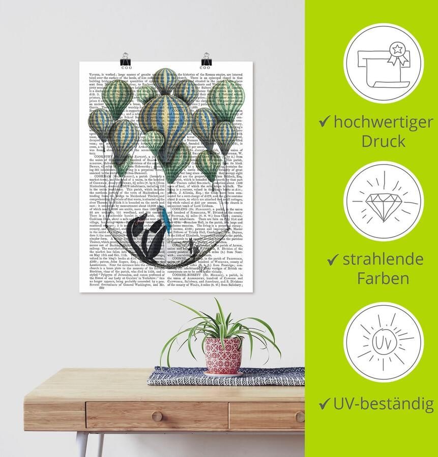 Artland Artprint Pinguïn in zwevende hangmat als poster in verschillende formaten maten - Foto 2