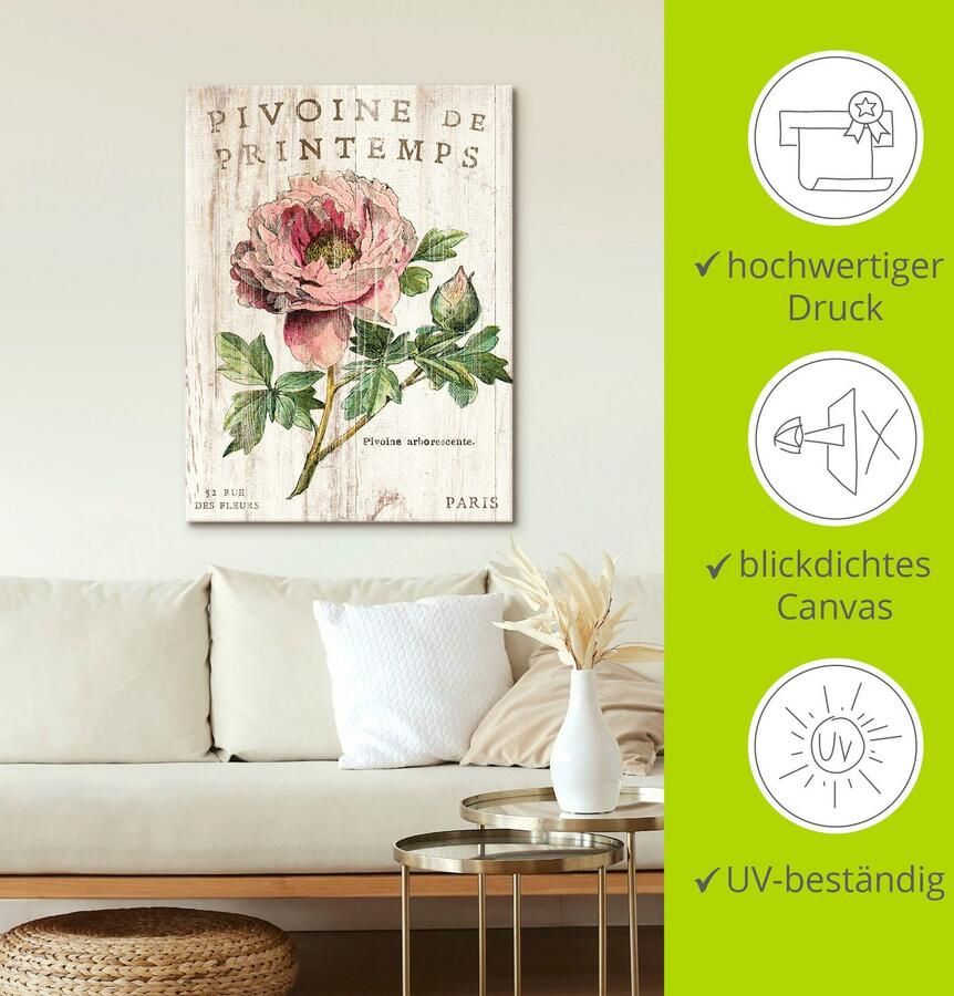 Artland Artprint PIOENROOS als artprint op linnen poster muursticker in verschillende maten - Foto 2