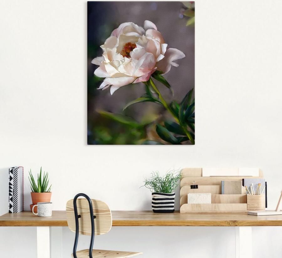 Artland Artprint op linnen Pioenroos vintage - Foto 5