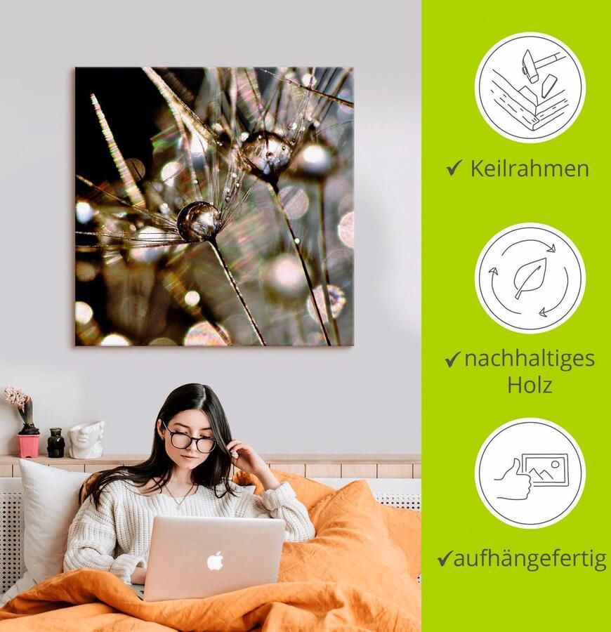 Artland Artprint Pluizenbol abstract als artprint op linnen poster muursticker in verschillende maten - Foto 2